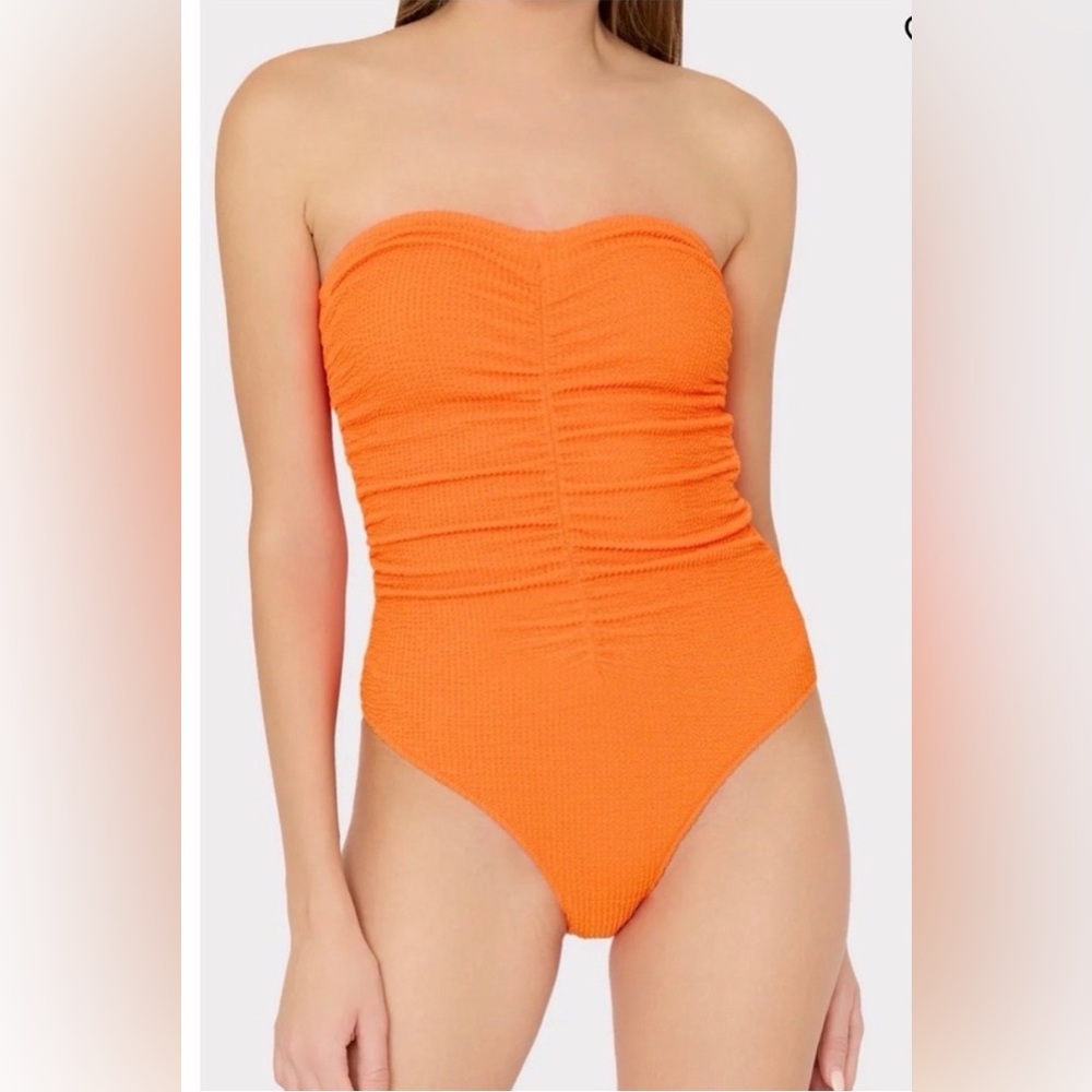 Milly Orange One Piece Swimsuit ruched swimsuit S/XS